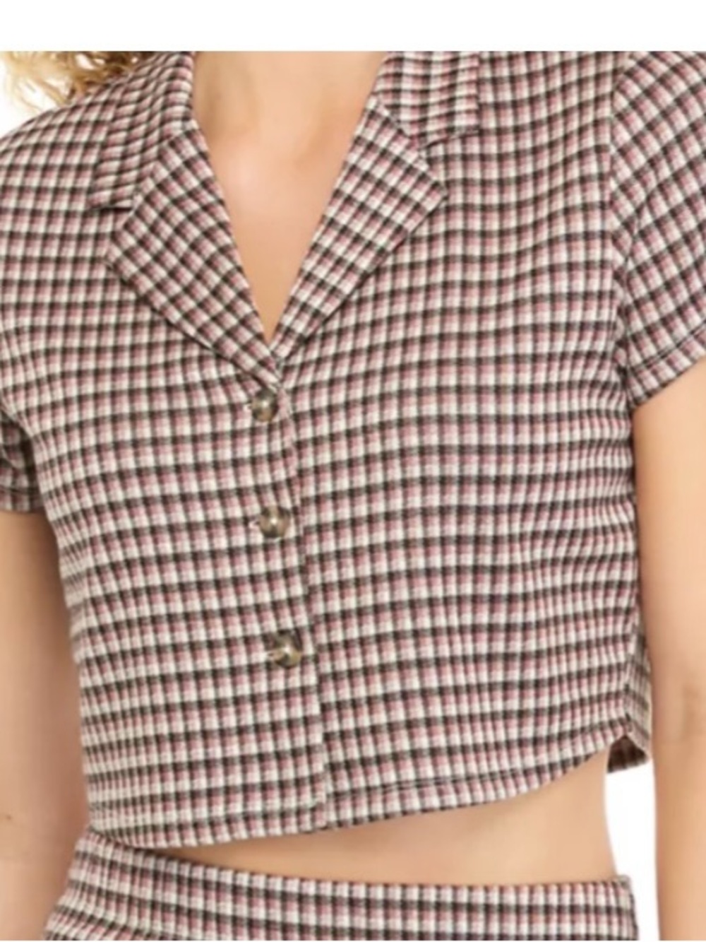 Freshman 1996 plaid cropped top Size L